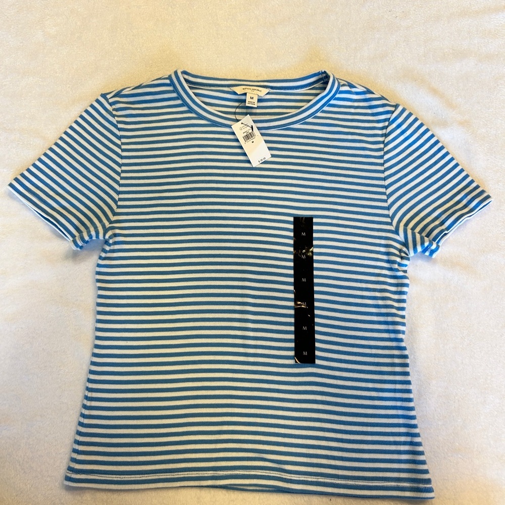 Blue and White Striped T-Shirt